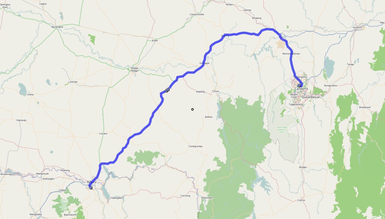 Von Canberra nach Wodonga