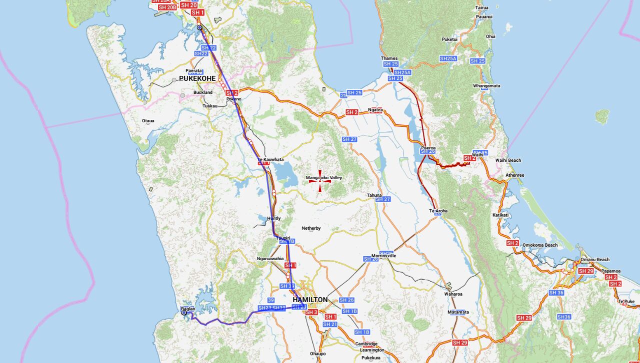 Von Manukau nach Raglan