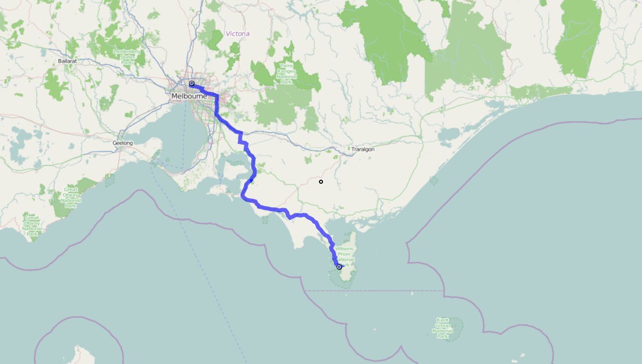 Von Melbourne nach Wilsons Nationalpark