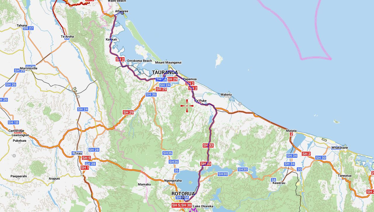 Von Rotorua nach Athenree