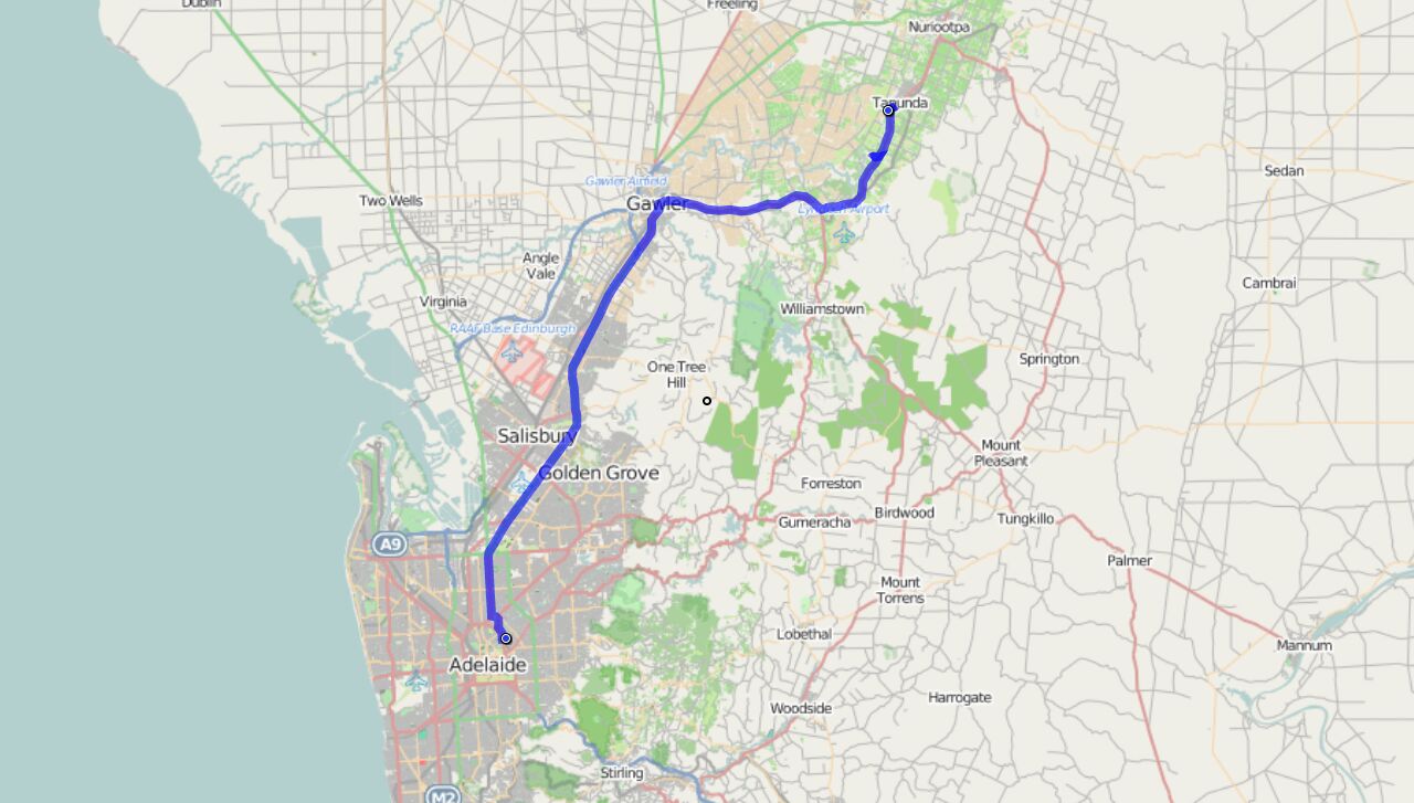 Von Tanunda nach Adelaide