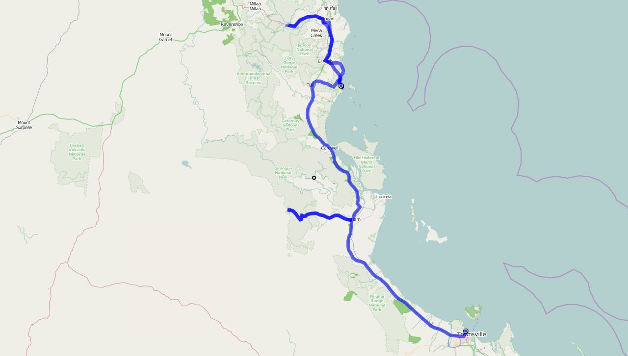 Von Townsville nach Mission Beach