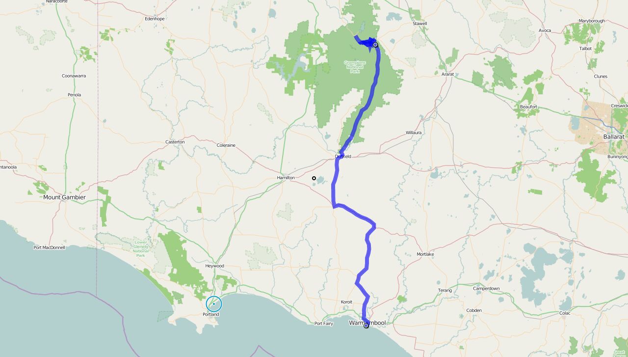 Von Warrnambool nach Hallsgap