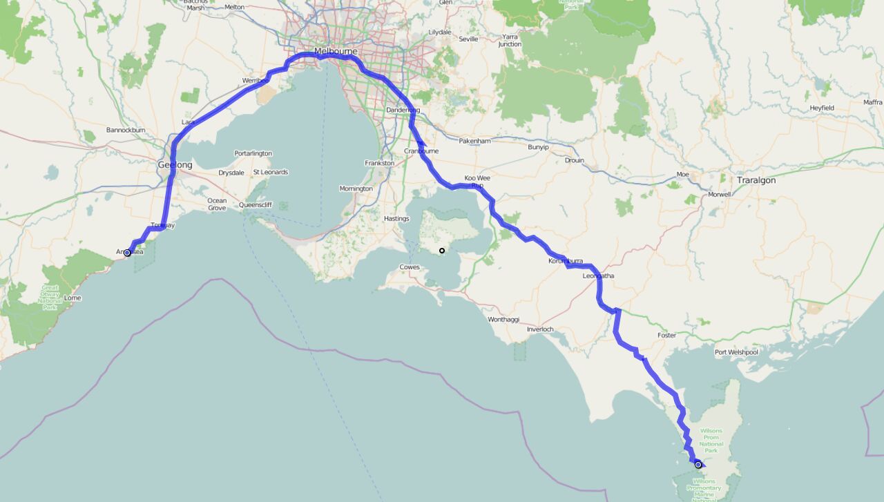 Von Wilsons Nationalpark nach Anglesea