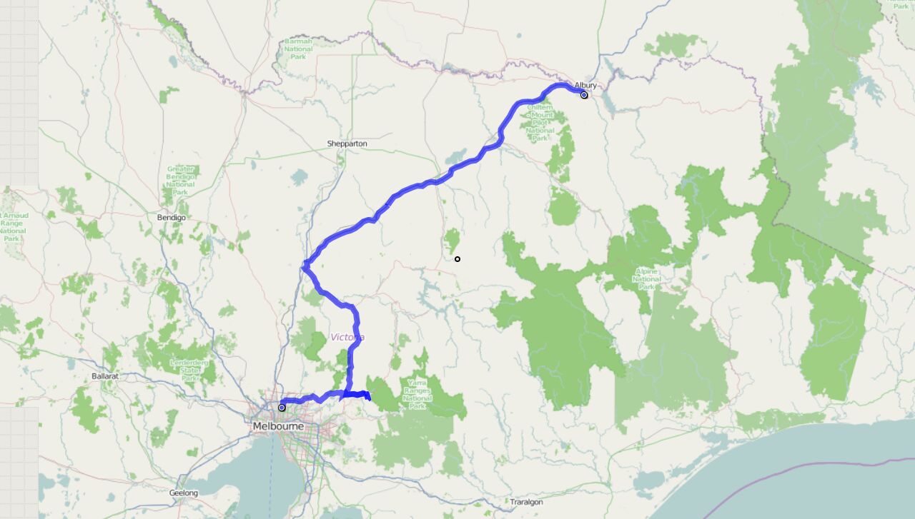 Von Wodonga nach Melbourne